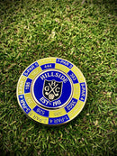 Hillside Poker Chip Yardage Golf Ball Marker - Blue/Yellow - Hillside Poker Chip Yardage Golf Ball Marker - Blue/Yellow - Hillside Golf Club