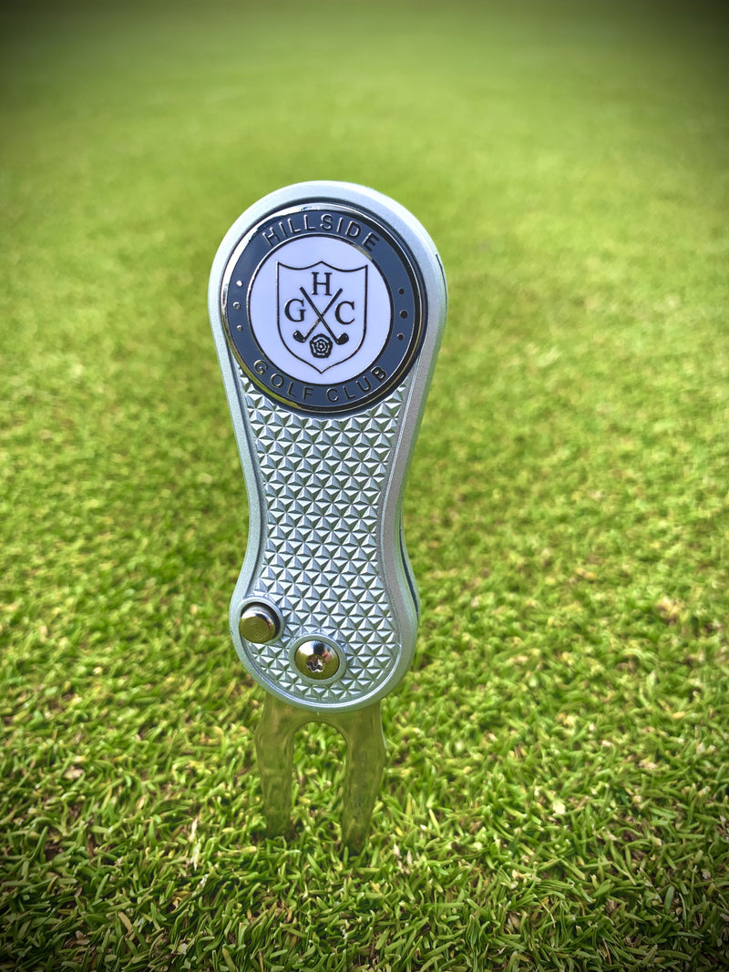 Hillside Deluxe Pitch Repairer & Marker - Silver - Hillside Deluxe Pitch Repairer & Marker - Silver - Hillside Golf Club